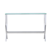 Load image into Gallery viewer, Saide Rectangular Sofa Table with Mirrored Shelf Chrome