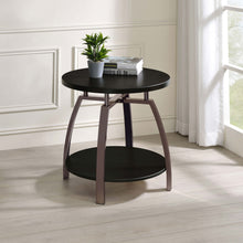 Load image into Gallery viewer, Dacre Round End Table Dark Grey and Black Nickel