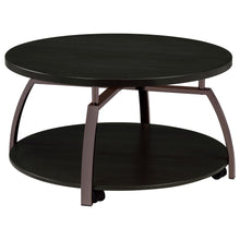 Load image into Gallery viewer, Dacre Round Coffee Table Dark Grey and Black Nickel