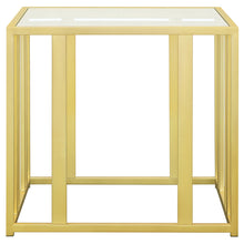 Load image into Gallery viewer, Adri Rectangular Glass Top End Table Clear and Black Nickel