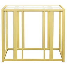 Load image into Gallery viewer, Adri Rectangular Glass Top End Table Clear and Black Nickel