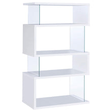 Load image into Gallery viewer, Emelle 4-tier Bookcase White and Clear