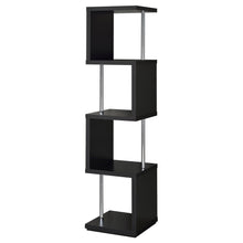Load image into Gallery viewer, Baxter 4-shelf Bookcase Black and Chrome