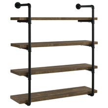 Load image into Gallery viewer, Elmcrest 40-inch Wall Shelf Black and Rustic Oak