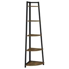 Load image into Gallery viewer, Jacksonville 5-tier Corner Bookcase Aged Walnut
