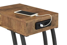 Load image into Gallery viewer, Troy Accent Table with Power Outlet Antique Nutmeg
