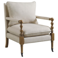 Load image into Gallery viewer, Dempsy Upholstered Accent Chair with Casters Beige