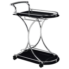 Load image into Gallery viewer, Elfman 2-shelve Serving Cart Chrome and Black