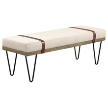 Load image into Gallery viewer, Austin Upholstered Bench Beige and Black