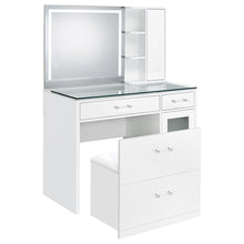 Load image into Gallery viewer, Flora Makeup Vanity Table with LED Mirror and Stool