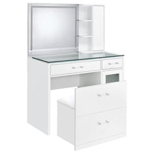 Load image into Gallery viewer, Flora Makeup Vanity Table with LED Mirror and Stool