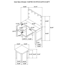 Load image into Gallery viewer, Elijah Makeup Vanity Table with LED Mirror and Stool