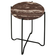 Load image into Gallery viewer, Latifa Round Accent Table with Marble Top Red and Black