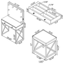 Load image into Gallery viewer, Eliza Makeup Vanity Table with LED Mirror and Stool