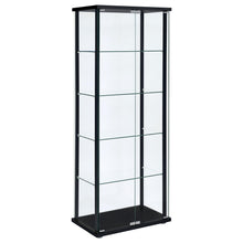 Load image into Gallery viewer, Delphinium 5-shelf Glass Curio Cabinet Black and Clear