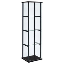 Load image into Gallery viewer, Cyclamen 4-shelf Glass Curio Cabinet Black and Clear