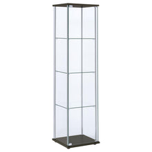 Load image into Gallery viewer, Bellatrix Rectangular 4-shelf Curio Cabinet Cappuccino and Clear