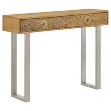 Load image into Gallery viewer, Draco Console Table with Hand Carved Drawers Natural