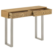 Load image into Gallery viewer, Draco Console Table with Hand Carved Drawers Natural