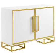 Load image into Gallery viewer, Elsa 2-door Accent Cabinet with Adjustable Shelves White and Gold