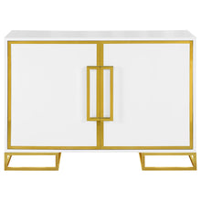 Load image into Gallery viewer, Elsa 2-door Accent Cabinet with Adjustable Shelves White and Gold