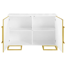 Load image into Gallery viewer, Elsa 2-door Accent Cabinet with Adjustable Shelves White and Gold