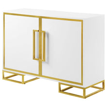 Load image into Gallery viewer, Elsa 2-door Accent Cabinet with Adjustable Shelves White and Gold