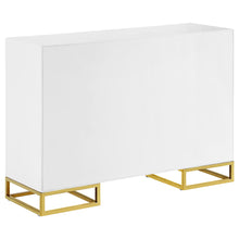 Load image into Gallery viewer, Elsa 2-door Accent Cabinet with Adjustable Shelves White and Gold