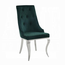Load image into Gallery viewer, Dekel Green Fabric & Stainless Steel Side Chair