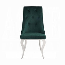 Load image into Gallery viewer, Dekel Green Fabric & Stainless Steel Side Chair