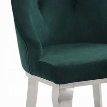 Load image into Gallery viewer, Dekel Green Fabric & Stainless Steel Side Chair