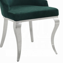 Load image into Gallery viewer, Dekel Green Fabric & Stainless Steel Side Chair