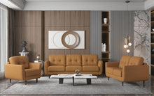 Load image into Gallery viewer, Radwan Camel Leather Sofa
