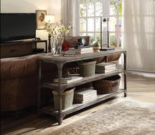 Load image into Gallery viewer, Gorden Weathered Oak & Antique Silver Console Table