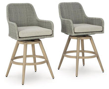 Load image into Gallery viewer, Seton Creek Outdoor Bar Height Barstool with Cushion (Set of 2) image