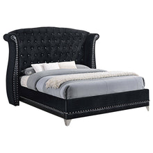 Load image into Gallery viewer, Barzini California King, E.King, & Queen Tufted Upholstered Bed Black image