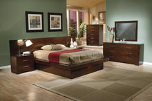 Load image into Gallery viewer, Jessica Eastern King & Queen Platform Bed with Rail Seating Cappuccino