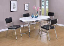Load image into Gallery viewer, Retro Oval Dining Table Glossy White and Chrome