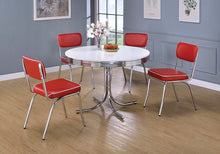 Load image into Gallery viewer, Retro Open Back Side Chairs Red and Chrome (Set of 2)