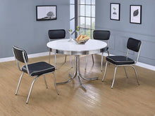 Load image into Gallery viewer, Retro Open Back Side Chairs Black and Chrome (Set of 2)