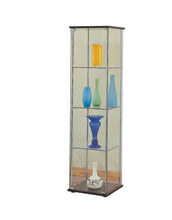 Load image into Gallery viewer, Bellatrix Rectangular 4-shelf Curio Cabinet Cappuccino and Clear