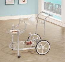 Load image into Gallery viewer, Sarandon 3-tier Serving Cart Chrome and Clear