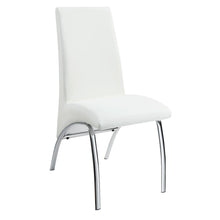 Load image into Gallery viewer, Bishop Upholstered Side Chairs White and Chrome (Set of 2)