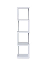 Load image into Gallery viewer, Baxter 4-shelf Bookcase White and Chrome