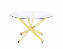 Load image into Gallery viewer, Beckham Round Dining Table Brass and Clear