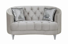 Load image into Gallery viewer, Avonlea Sloped Arm Tufted Loveseat Grey
