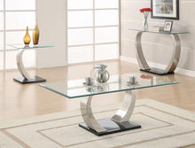 Load image into Gallery viewer, Pruitt Glass Top End Table Clear and Satin