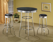 Load image into Gallery viewer, Theodore Round Bar Table Black and Chrome