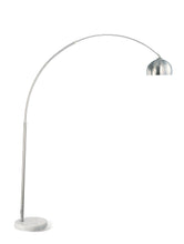 Load image into Gallery viewer, Krester Arched Floor Lamp Brushed Steel and Chrome