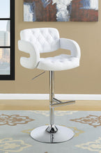 Load image into Gallery viewer, Brandi Adjustable Bar Stool Chrome and White
